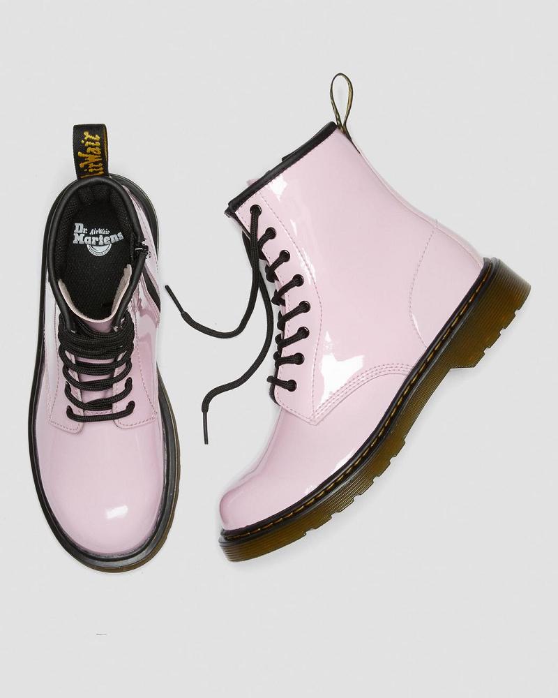 Dr Martens Youth 1460 Lak Læder Snørestøvler Børn Lyserød | DK 712EBC